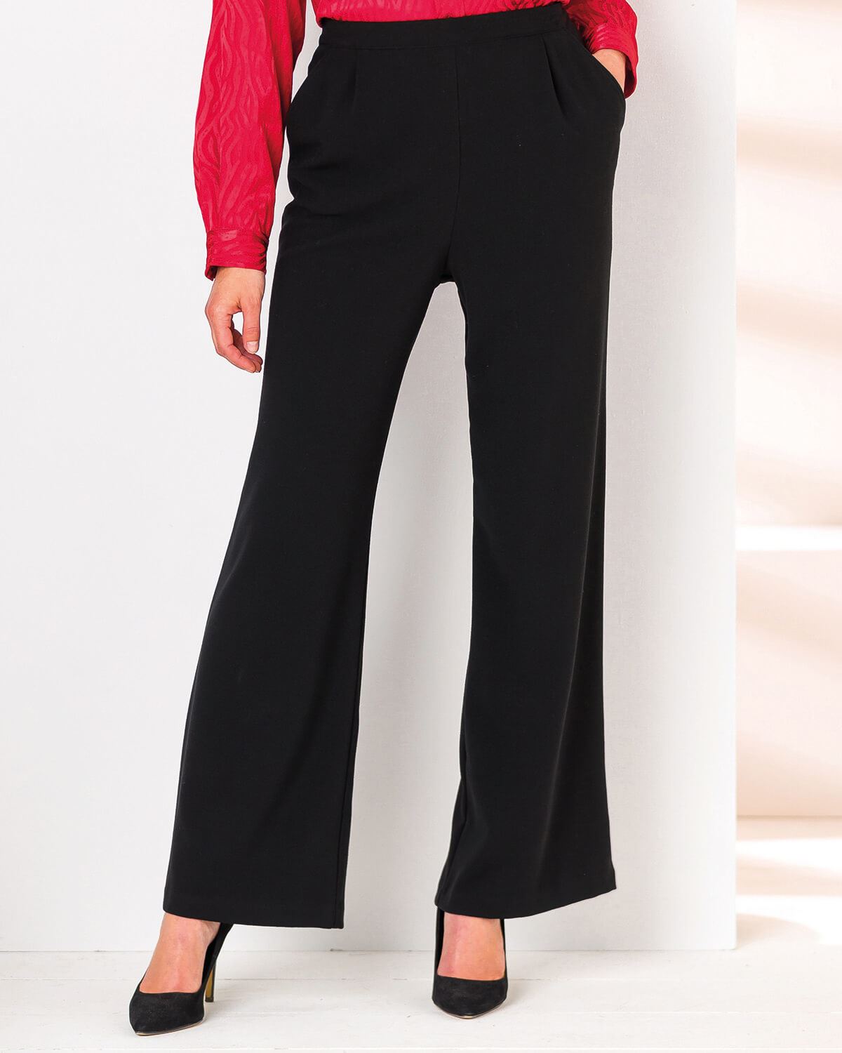 Katrina Super Soft Pull On Ladies Trousers - Black - The Classic Boutique