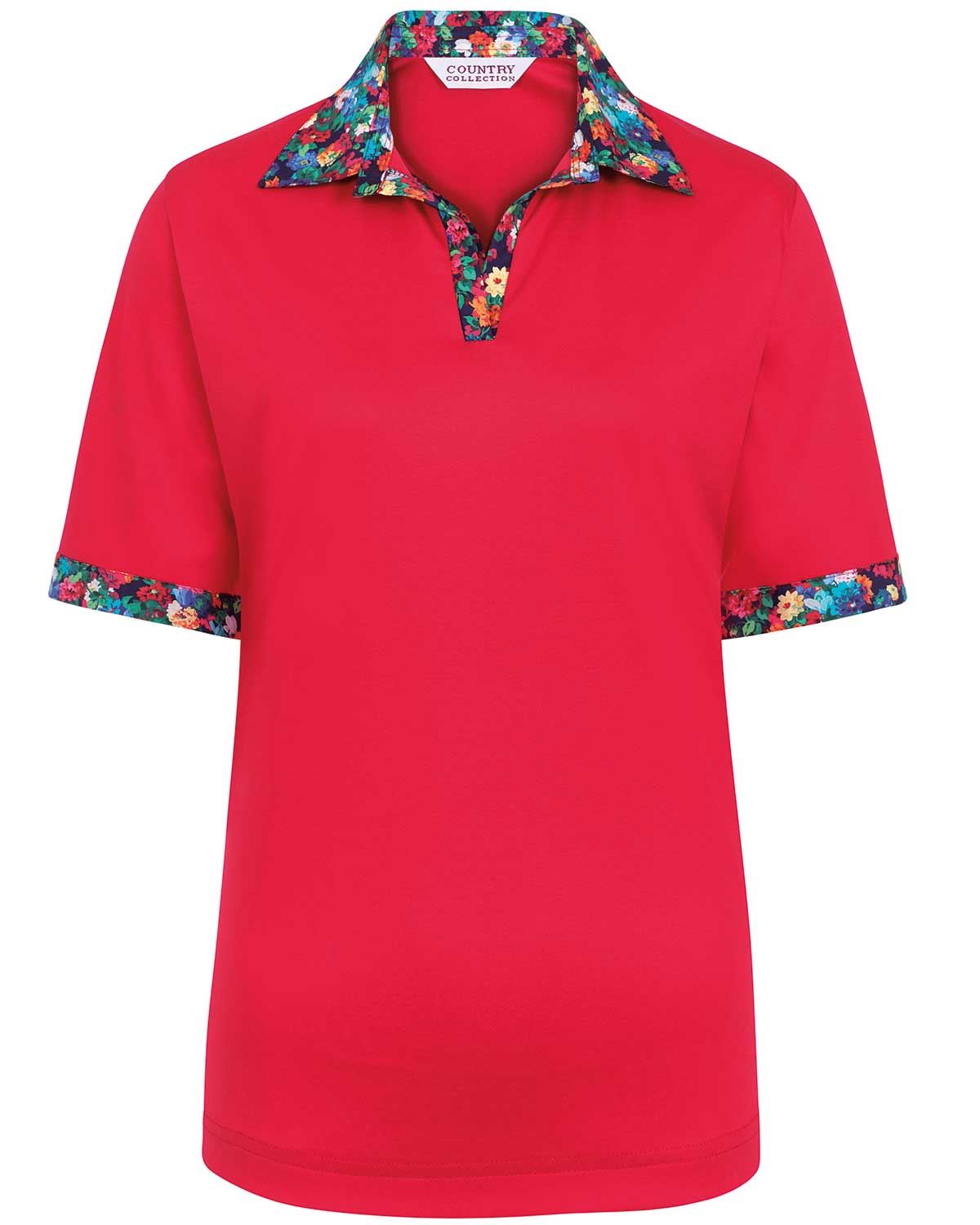 Hester Cotton Trimmed Short Sleeve Polo Top - Image 2 - The Classic Boutique