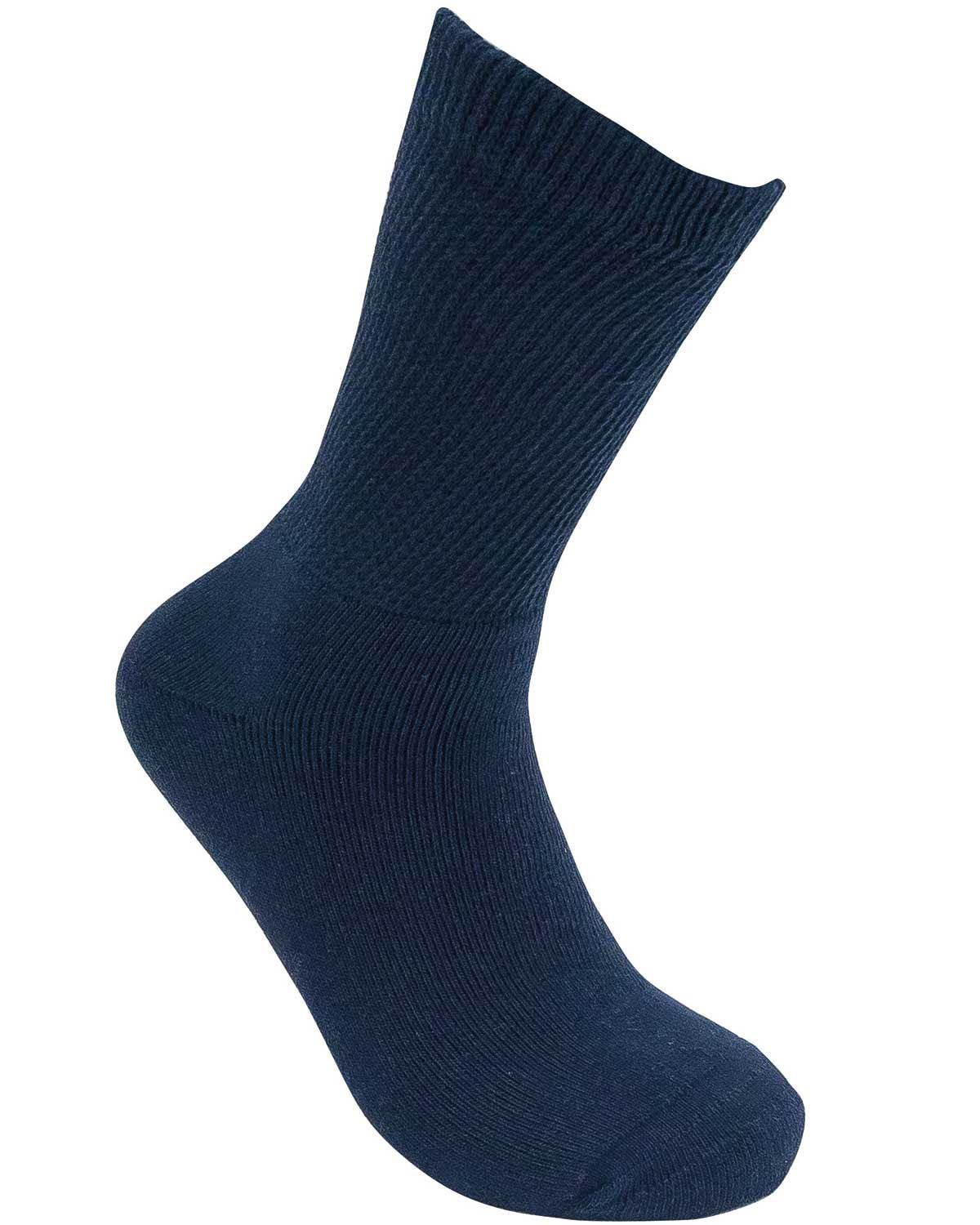 Ladies Diabetic Cotton Sock - Navy - The Classic Boutique