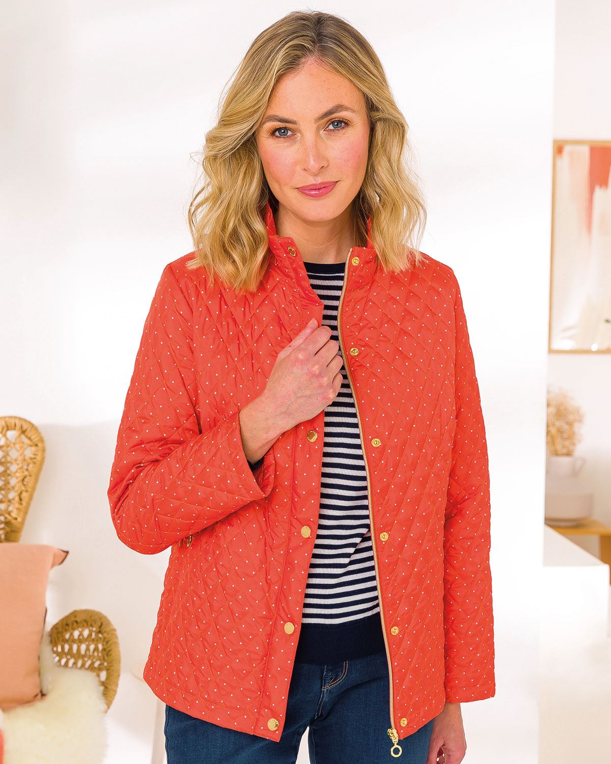 Donna Patterned Zip front Showerproof Jacket - Image 1 - The Classic Boutique