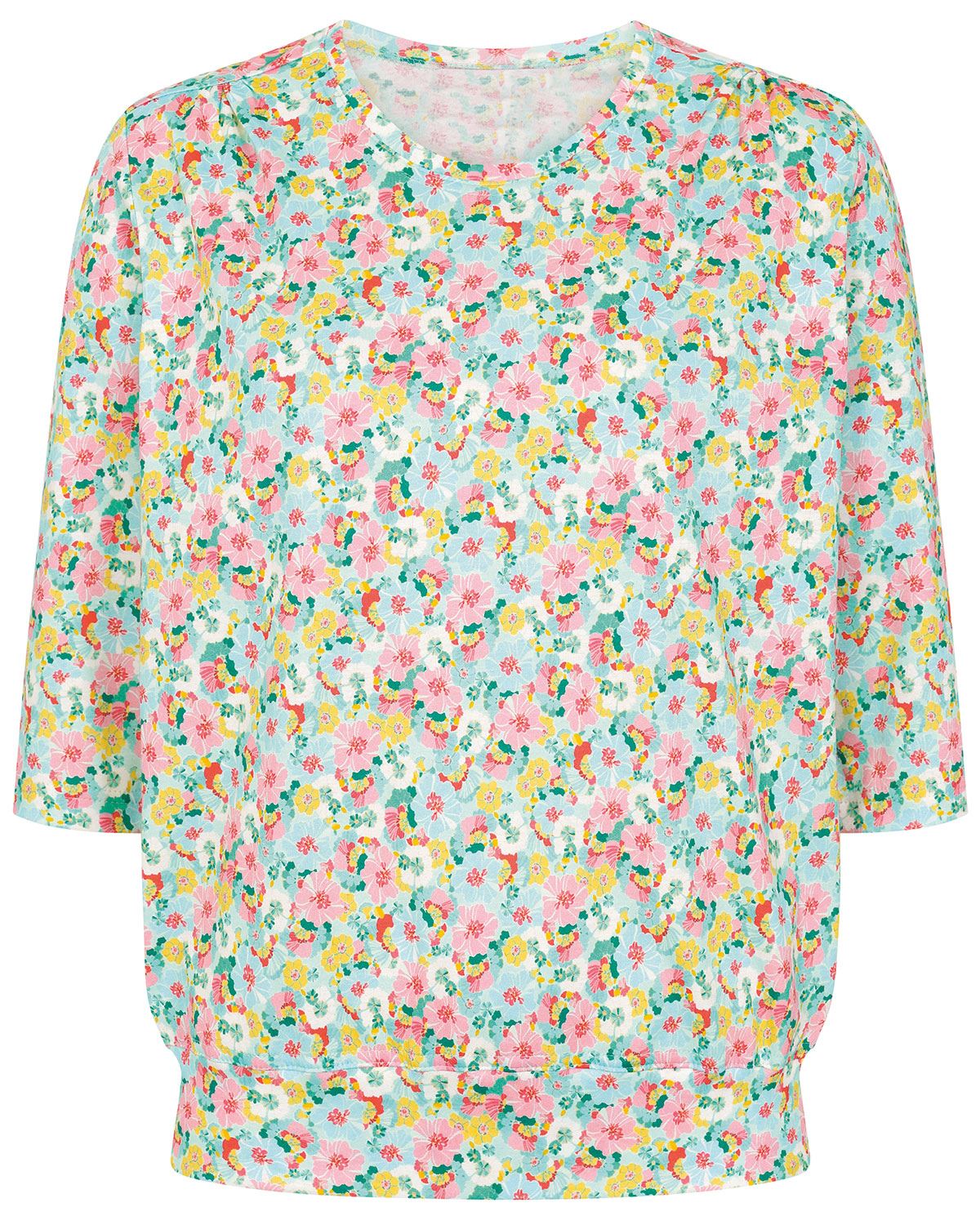 Ginnie Floral Cotton 3/4 Sleeve Blouson Top - Image 2 - The Classic Boutique