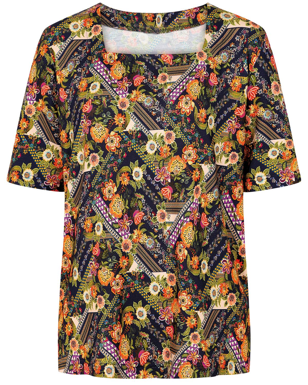 Sasha Floral Square Neck Short Sleeve Top - Image 2 - The Classic Boutique