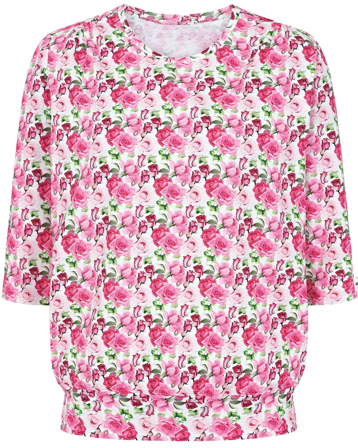 Kelly Floral Cotton 3/4 Sleeve Blouson Top - Image 2 - The Classic Boutique