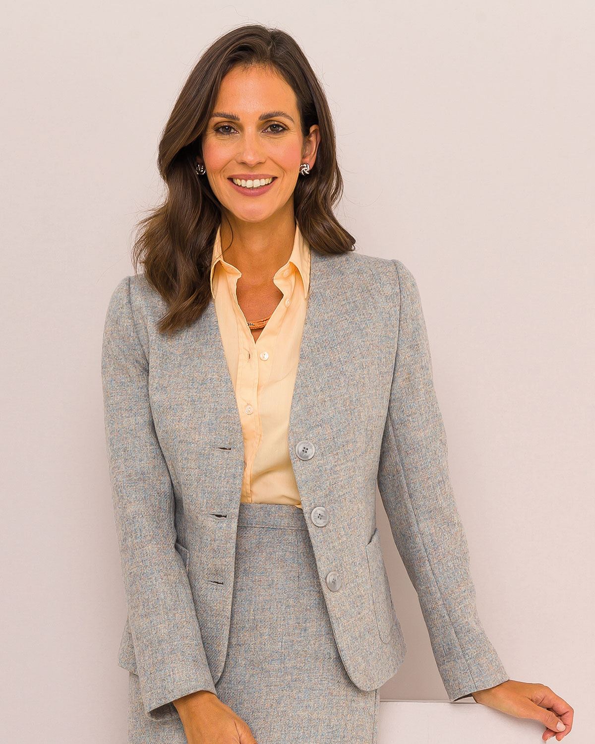 Corfu Ladies Pure Shetland Wool Tweed Jacket - Image 1 - The Classic Boutique