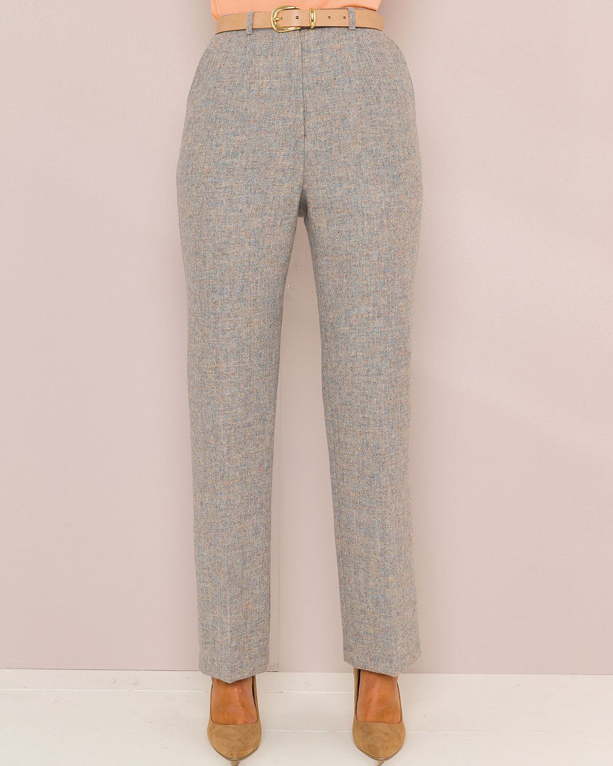 Corfu Ladies Pure Shetland Wool Tweed Trousers - Image 1 - The Classic Boutique