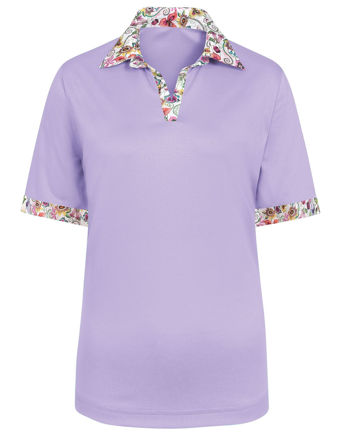 Laura Cotton Trimmed Short Sleeve Polo Top - Image 2 - The Classic Boutique