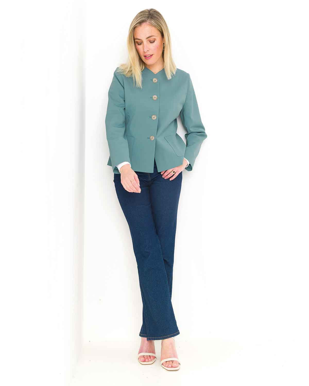 Sandown Wool Mix Fully Lined Ladies Jacket - Ocean - Image 1 - The Classic Boutique