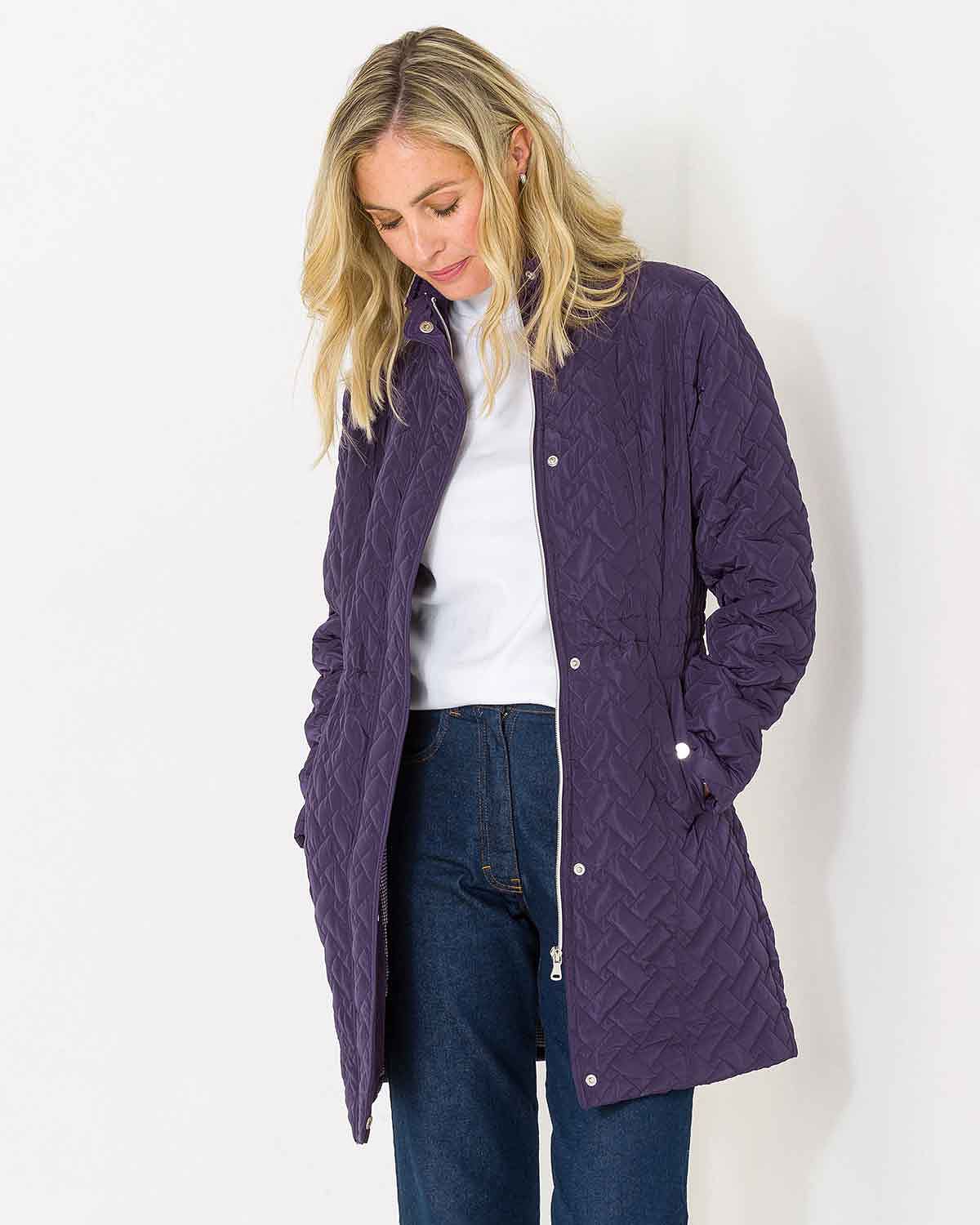 Ursula Quilted Showerproof 3/4 Length Coat - Image 1 - The Classic Boutique