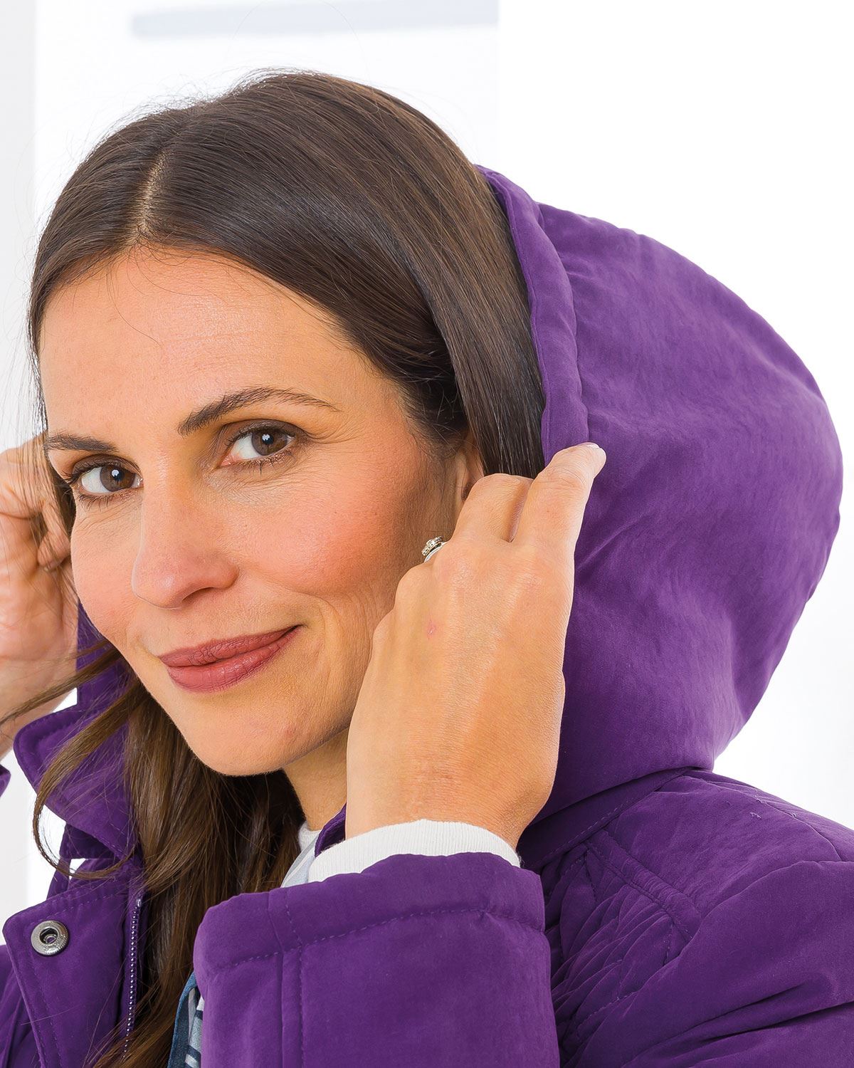 Marcia Soft Touch Padded Jacket - Dark Purple - Image 2 - The Classic Boutique