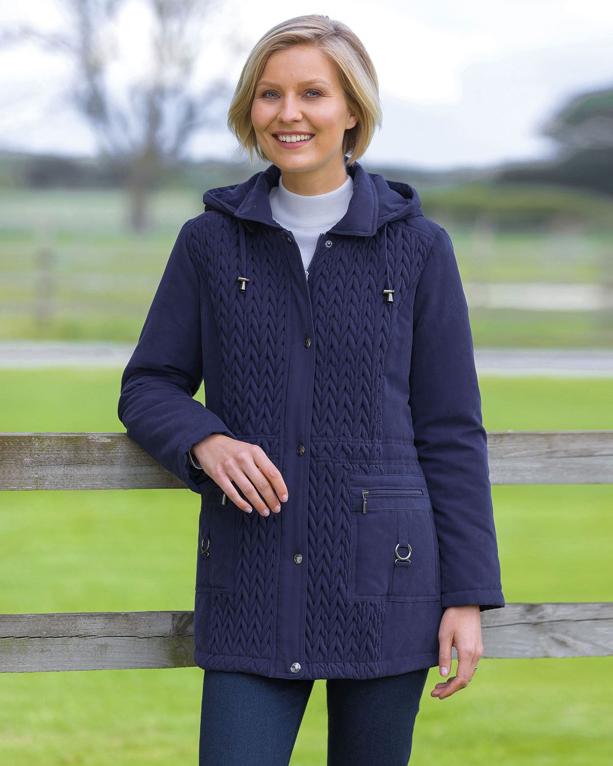 Marcia Soft Touch Padded Jacket - Navy - The Classic Boutique
