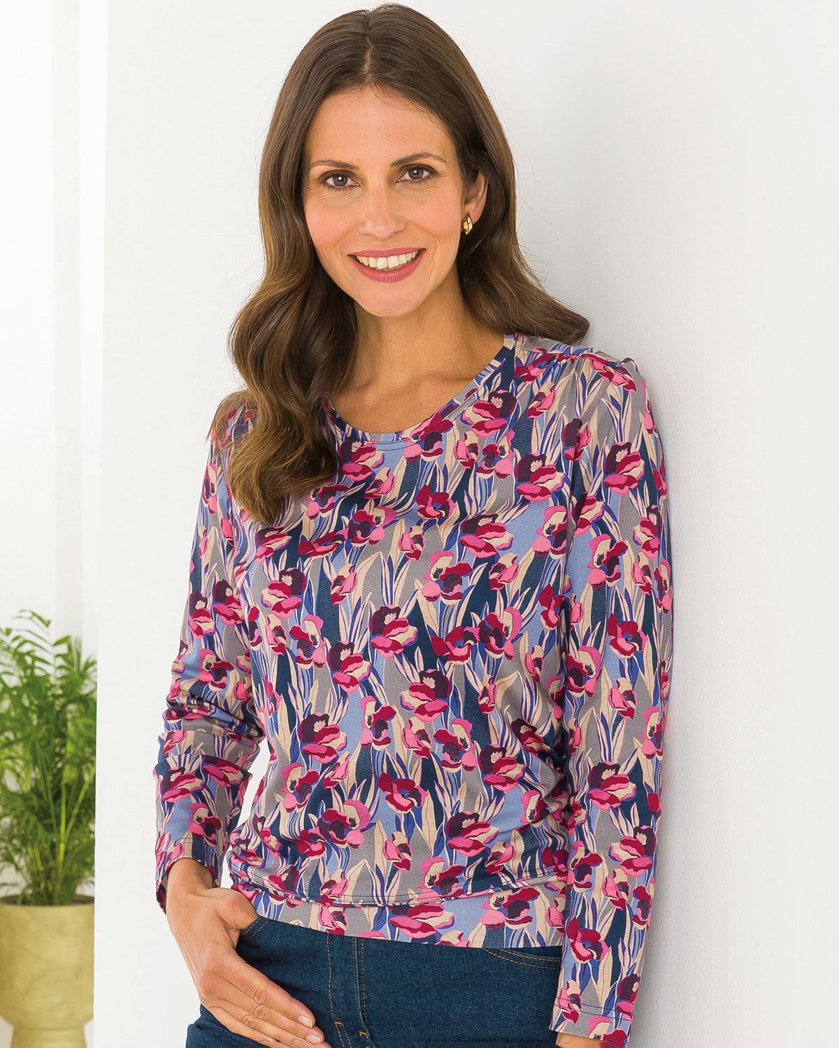 Octavia Floral Cotton Long Sleeve Blouson Top - Image 1 - The Classic Boutique