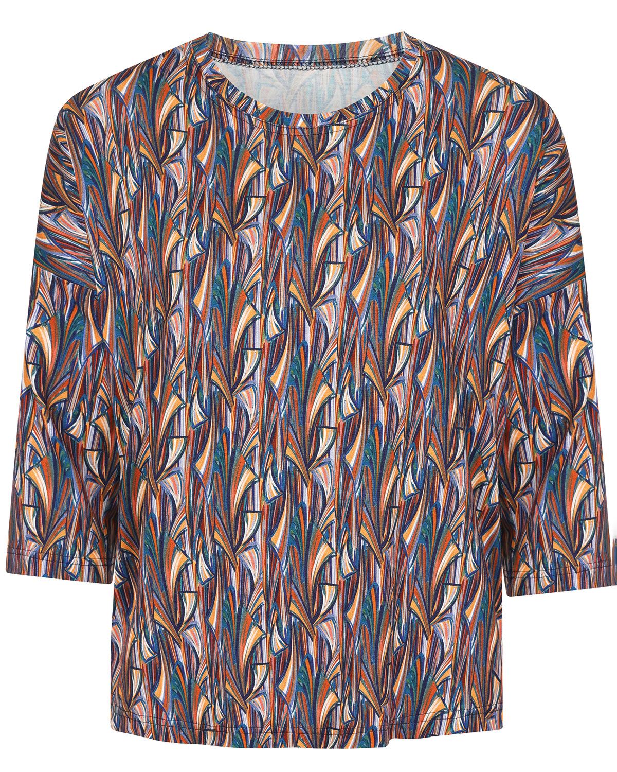 Faye Patterned Crew Neck Dolman Sleeve Top - Image 2 - The Classic Boutique