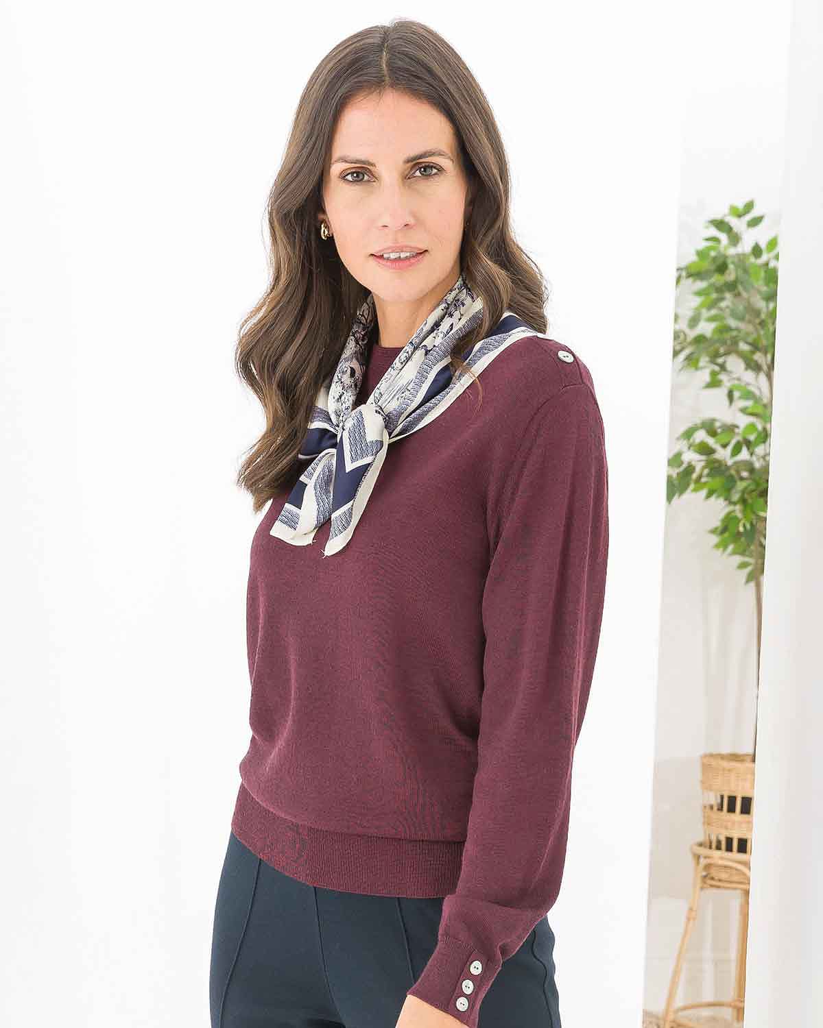 Demi Button Detail Merino Turtle Neck Jumper - Image 2 - The Classic Boutique