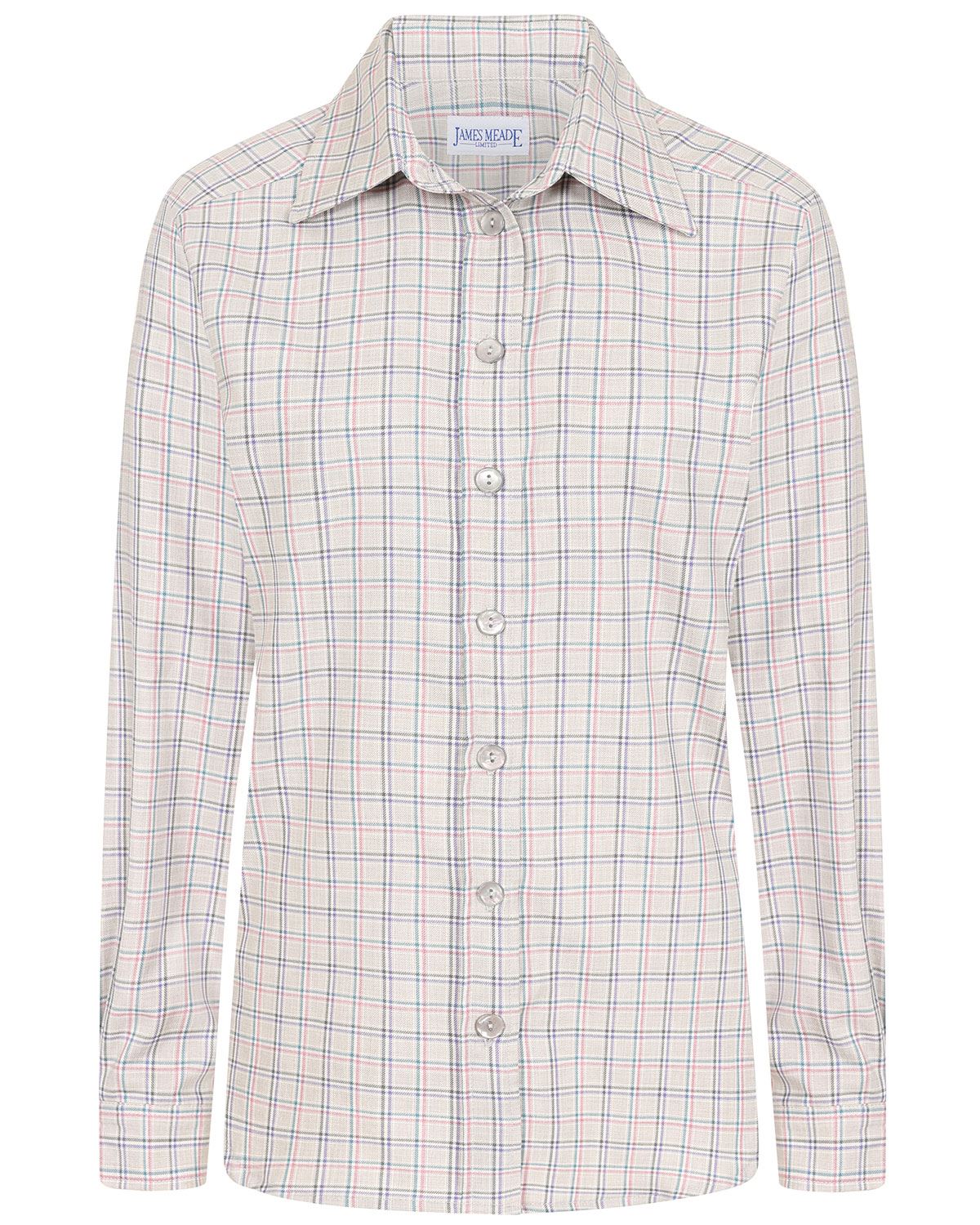 Irene Checked Long Sleeve Cotton Blouse - Image 2 - The Classic Boutique