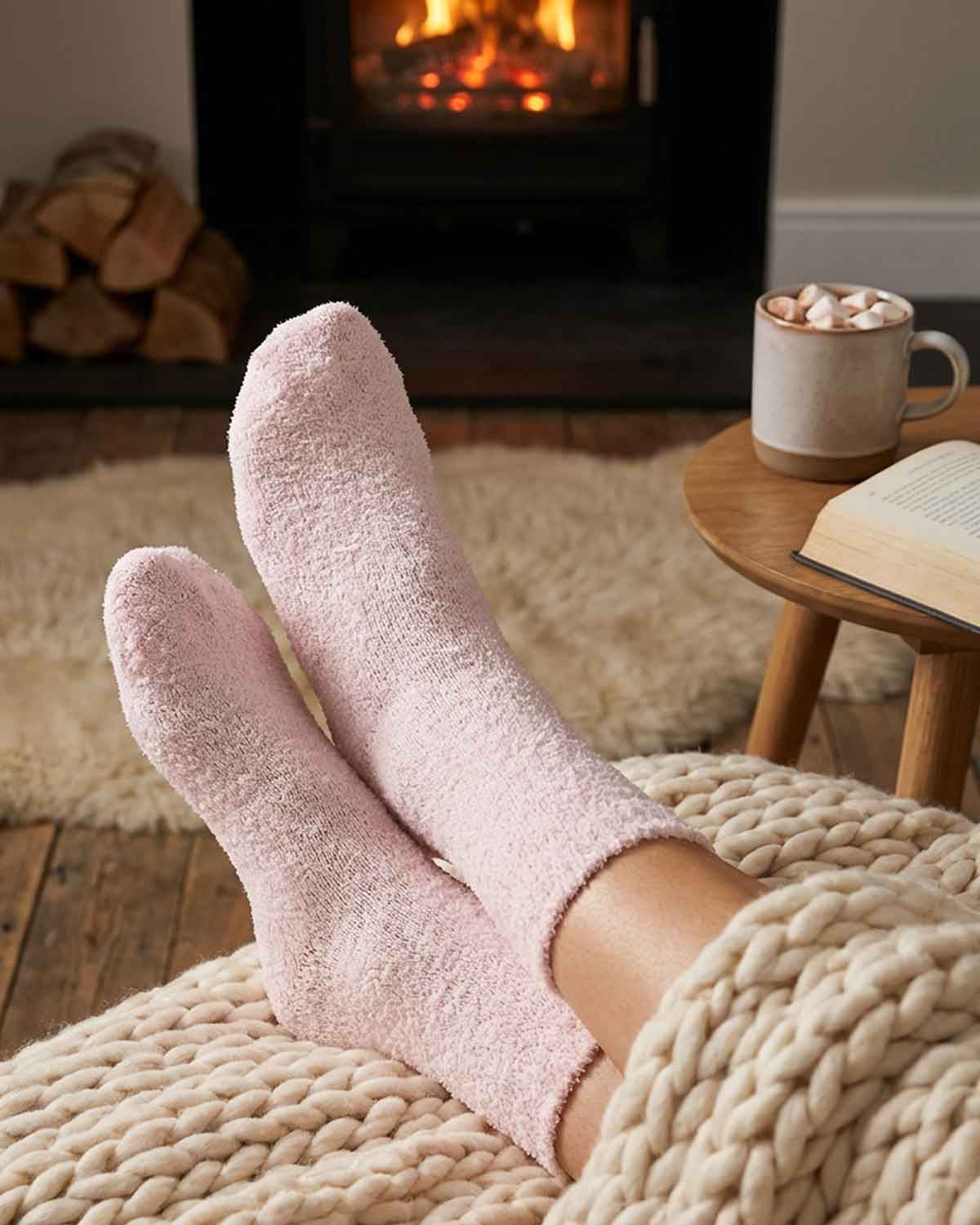 Slenderella Supersoft Bed Socks - Pink - Slenderella
