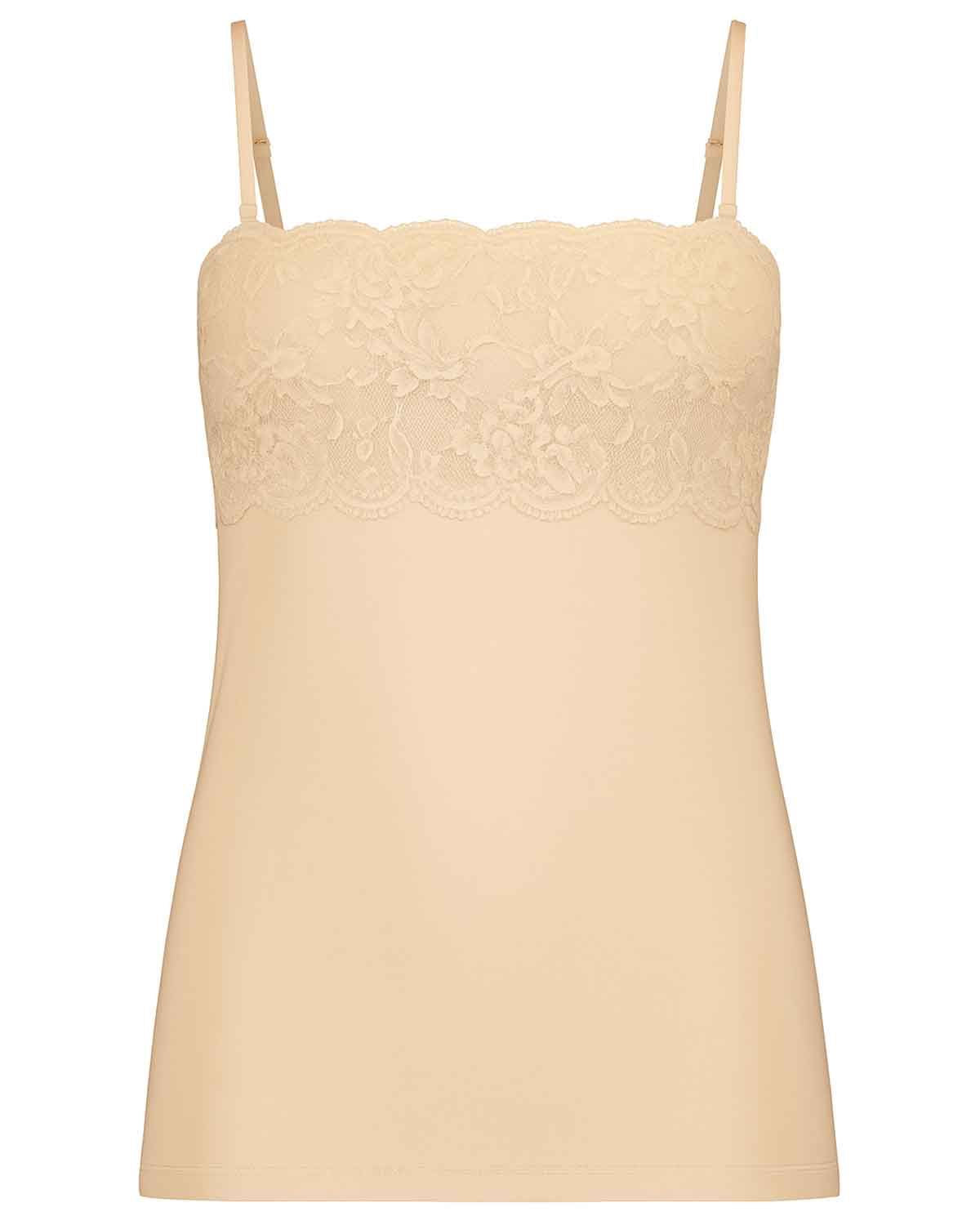 Slenderella Gaspe Lace Camisole Top - Beige - Slenderella