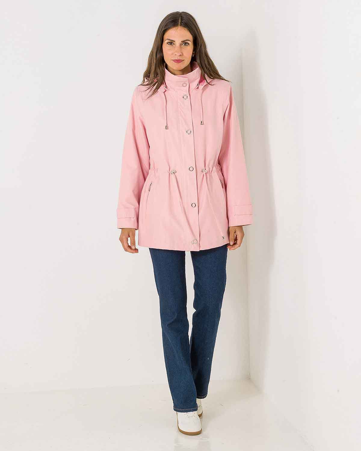 Kennedy Patterned Showerproof Coat - Pink - Image 2 - The Classic Boutique