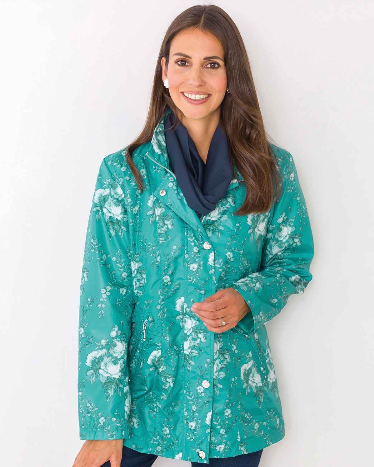 Gertrude Showerproof Floral Print Jacket - Image 1 - The Classic Boutique