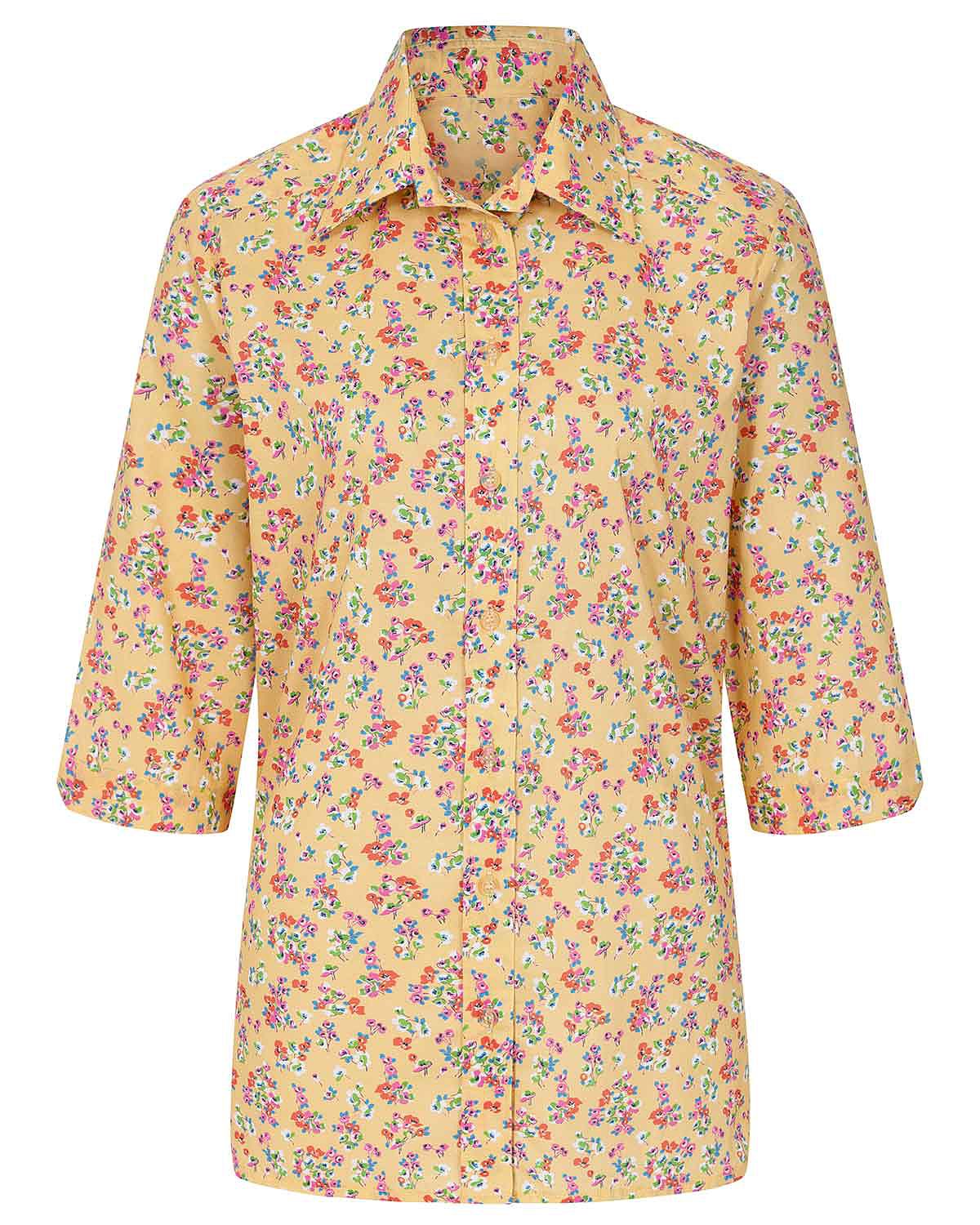 Claire Floral Pure Cotton 3/4 Sleeve Blouse - Image 3 - The Classic Boutique