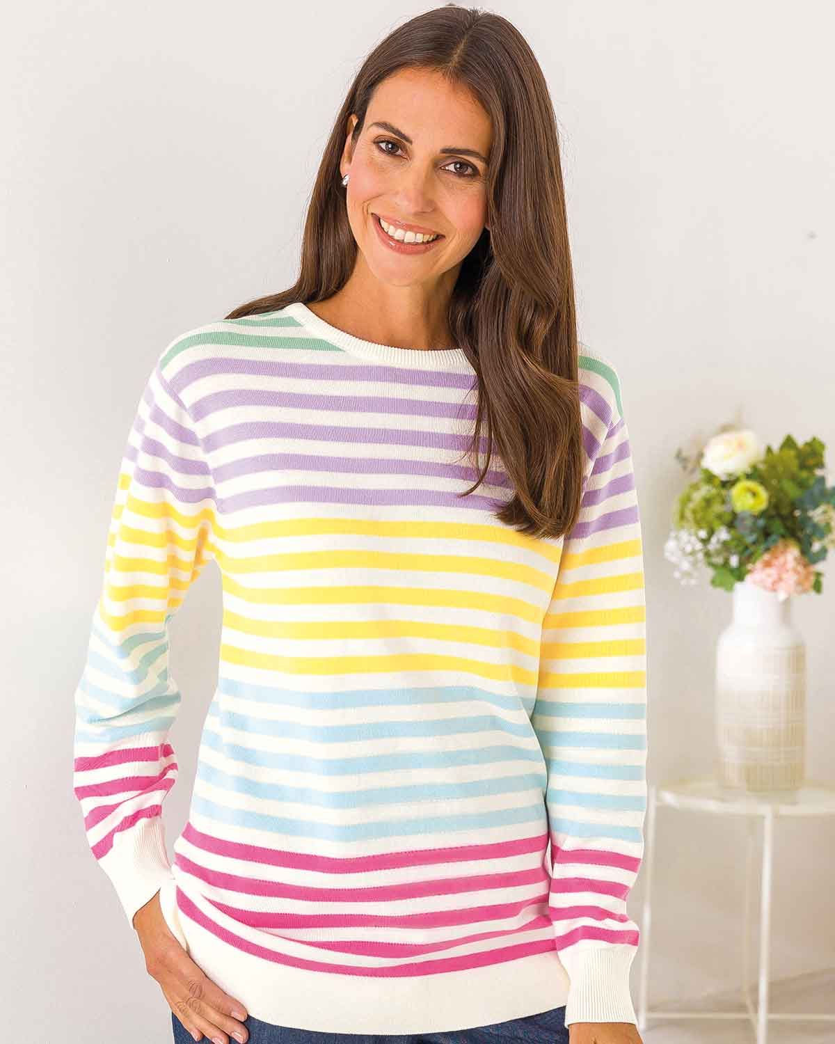 Cotton Mia Long Sleeve Crew Neck Jumper - The Classic Boutique