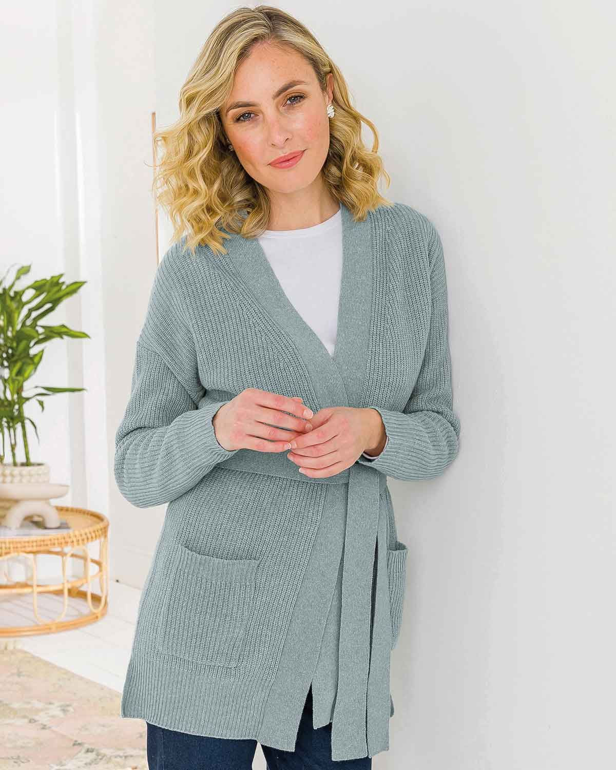 Talulla Lambswool mix Wrap Style Cardigan - Image 1 - The Classic Boutique