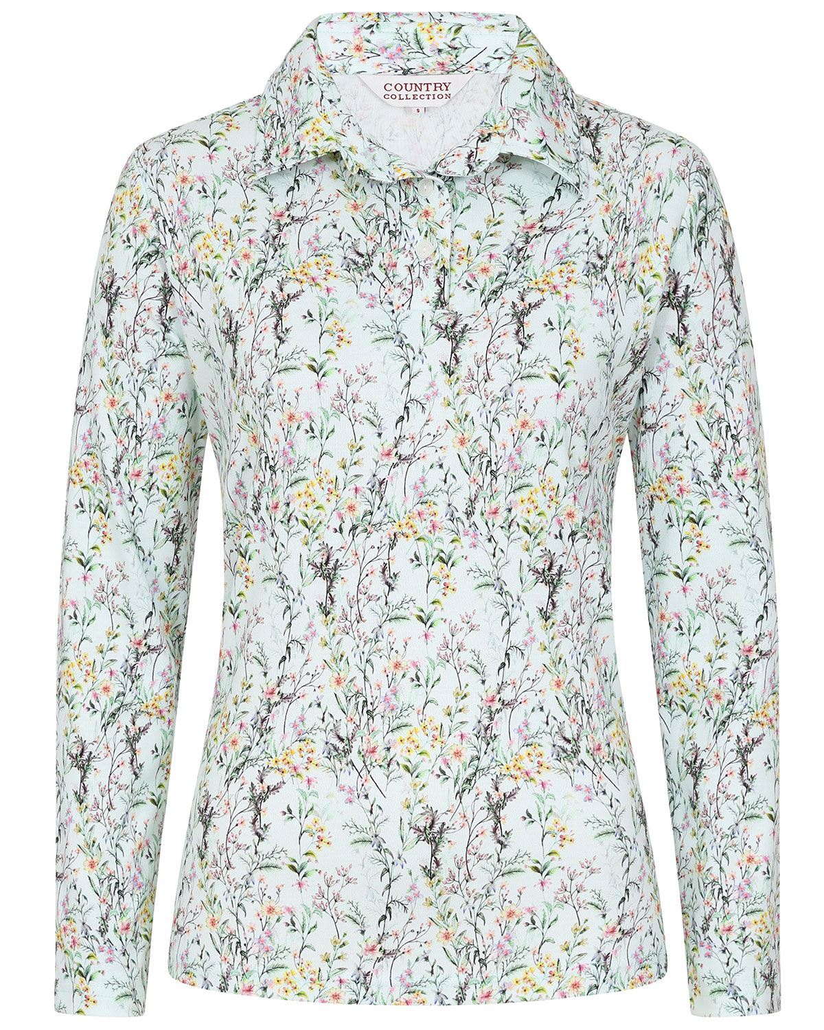 Merida Floral Cotton Long Sleeved Polo Top - Image 2 - The Classic Boutique
