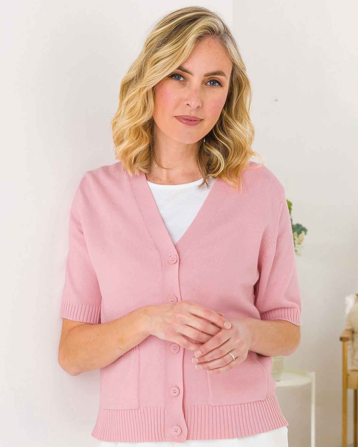 Ruby Pure Cotton Short Sleeve Cardigan - The Classic Boutique