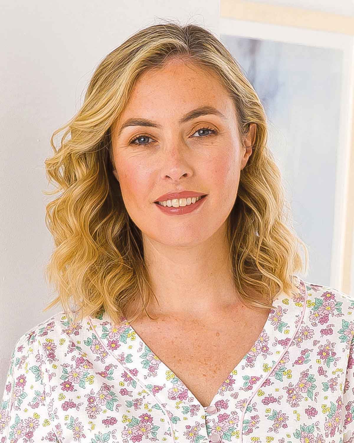 Slenderella Maude Floral Short Sleeve Cotton Pyjamas - Image 2 - The Classic Boutique