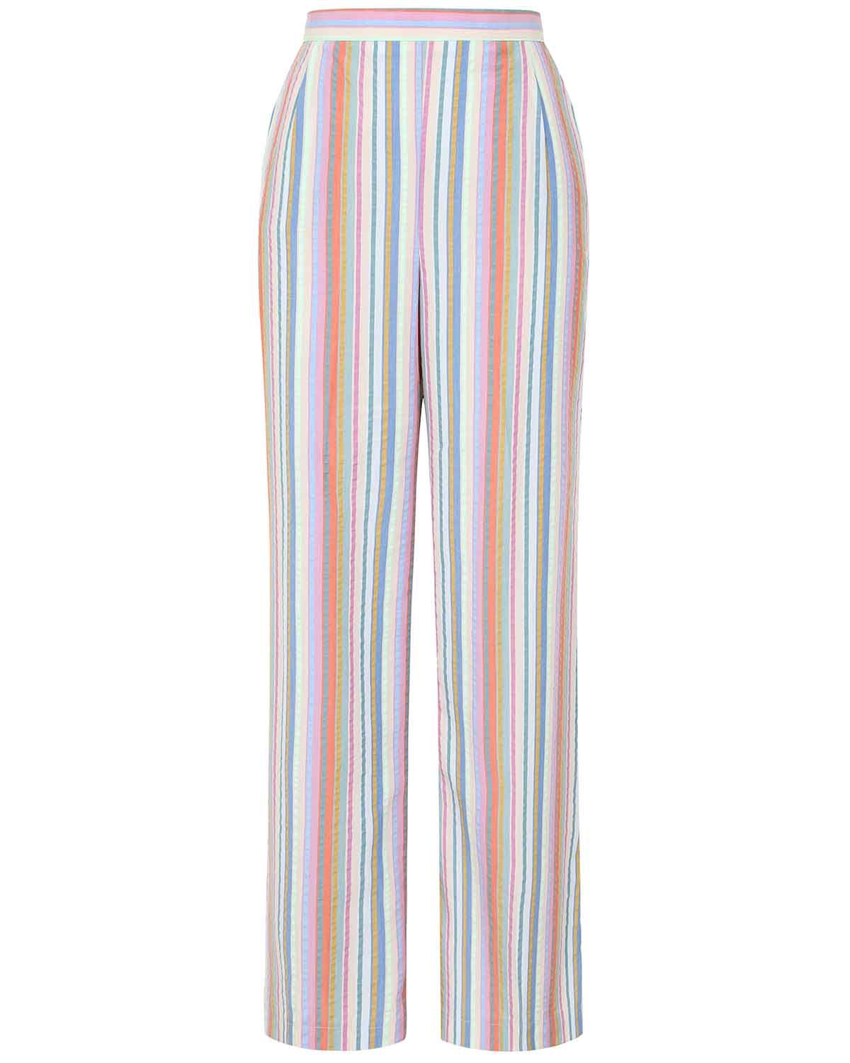 Lulu Pure Tencel Pull On Striped Trousers - Image 2 - The Classic Boutique