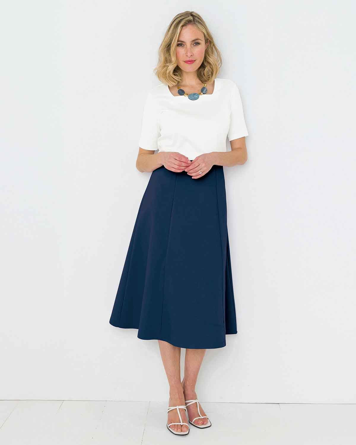 Easycare Pull On Skirt - Navy - The Classic Boutique