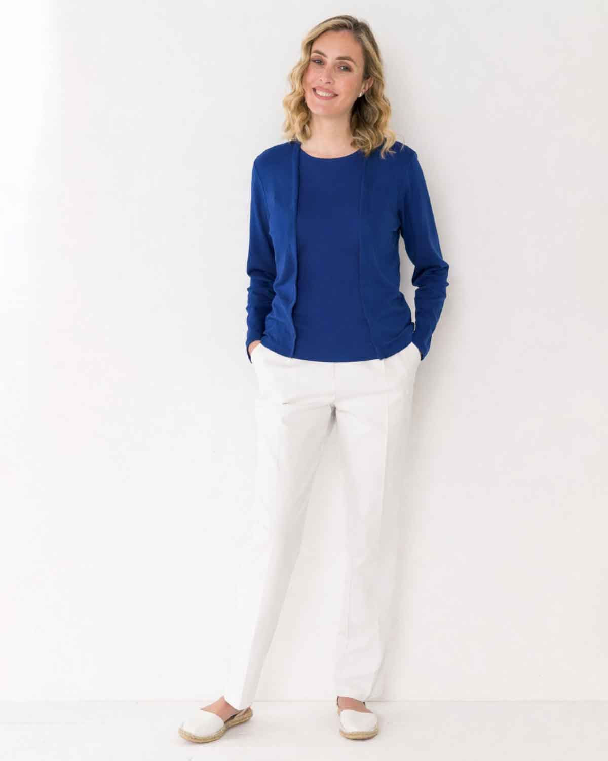 Easycare Pull On Trousers - White - The Classic Boutique