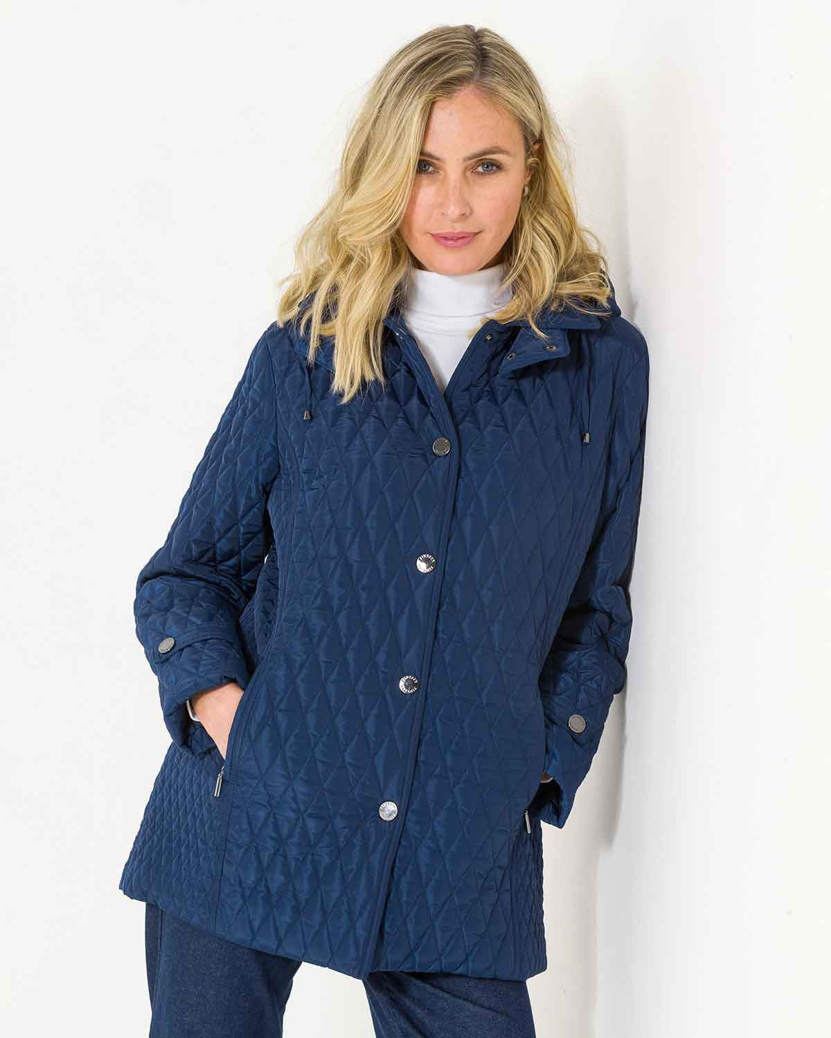 Winifred Quilted Coat - Navy - Image 2 - The Classic Boutique