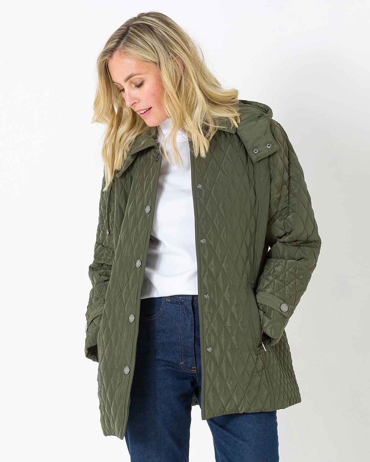 Winifred Quilted Coat - Olive - Image 1 - The Classic Boutique