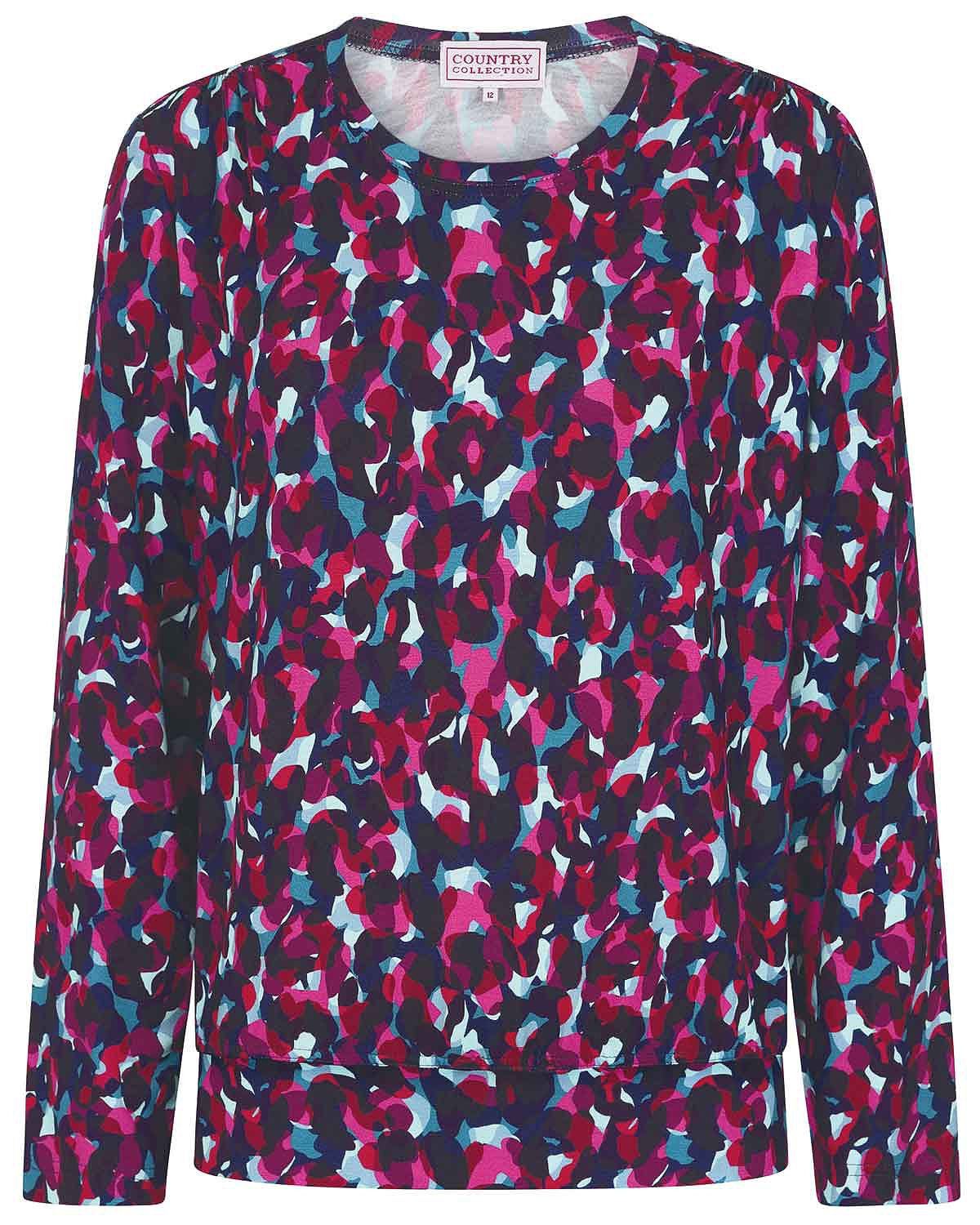 Darlene Patterned Viscose Long Sleeve Blouson - Image 3 - The Classic Boutique