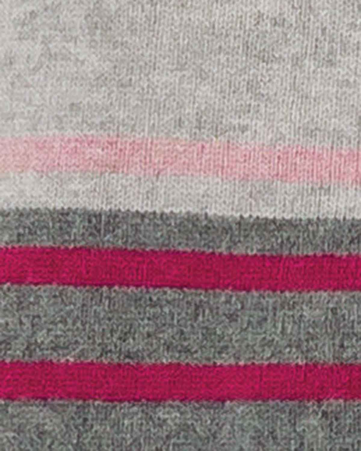 Edith Long Sleeved Striped Lambswool Jumper - Grey,Silver,Pink - Image 3 - The Classic Boutique