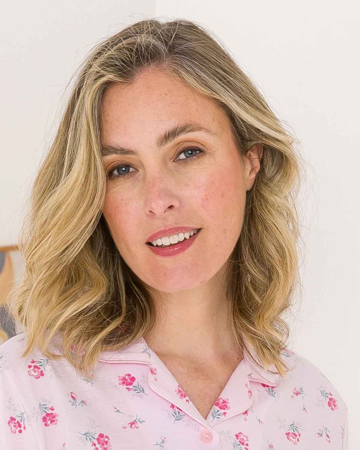 Slenderella Patricia Long Sleeve Cotton Mix Pyjamas - Image 2 - The Classic Boutique