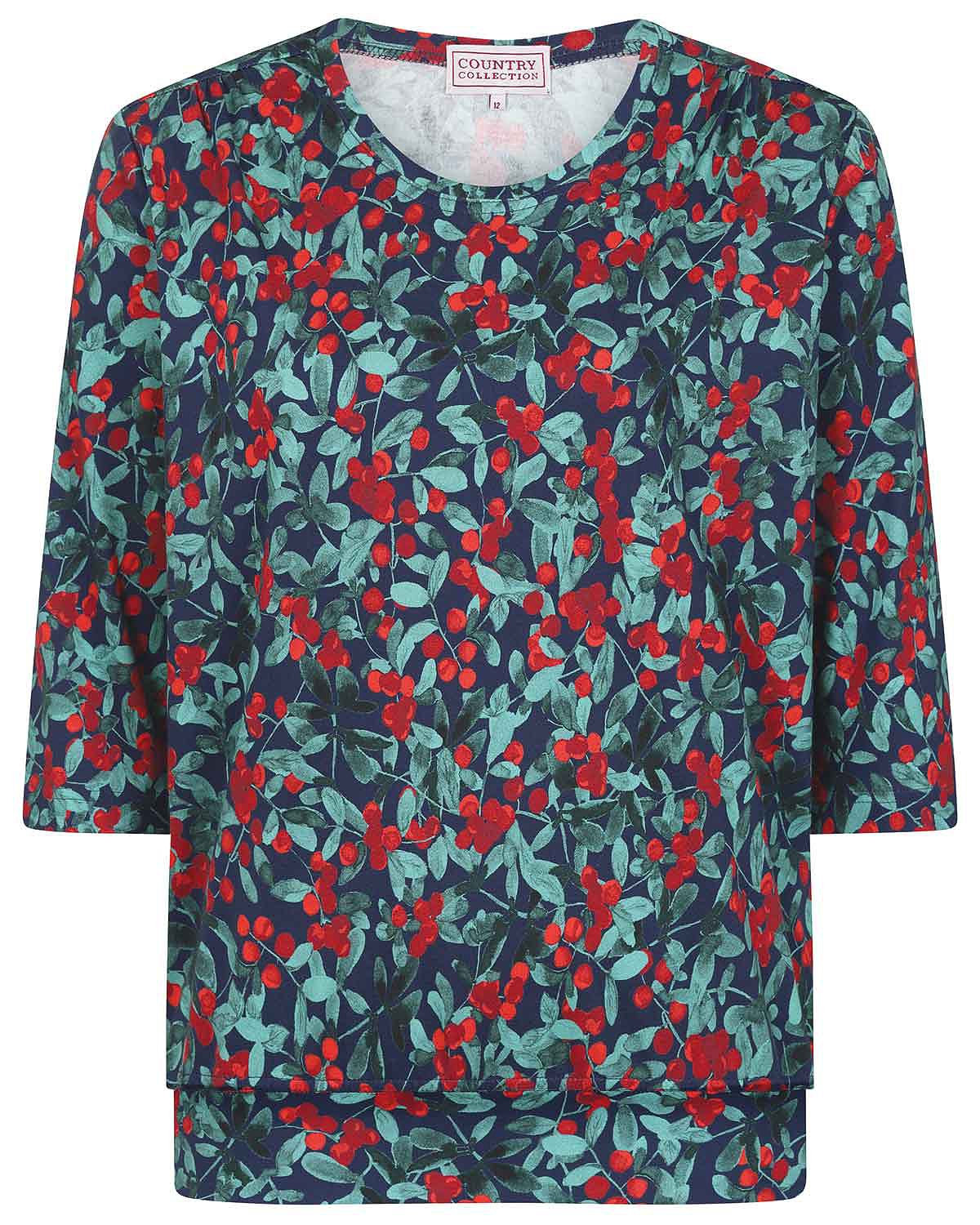 Ally Patterned 3/4 Sleeve Blouson Top - Image 3 - The Classic Boutique