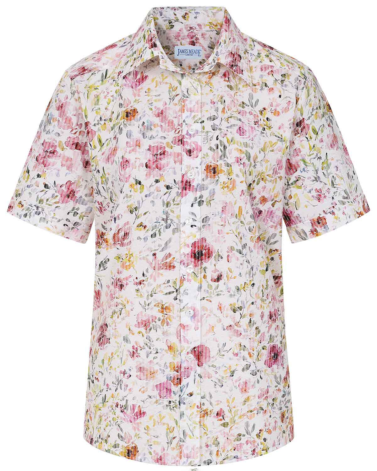 Eedie Floral Pure Cotton Short Sleeve Blouse - Image 3 - The Classic Boutique