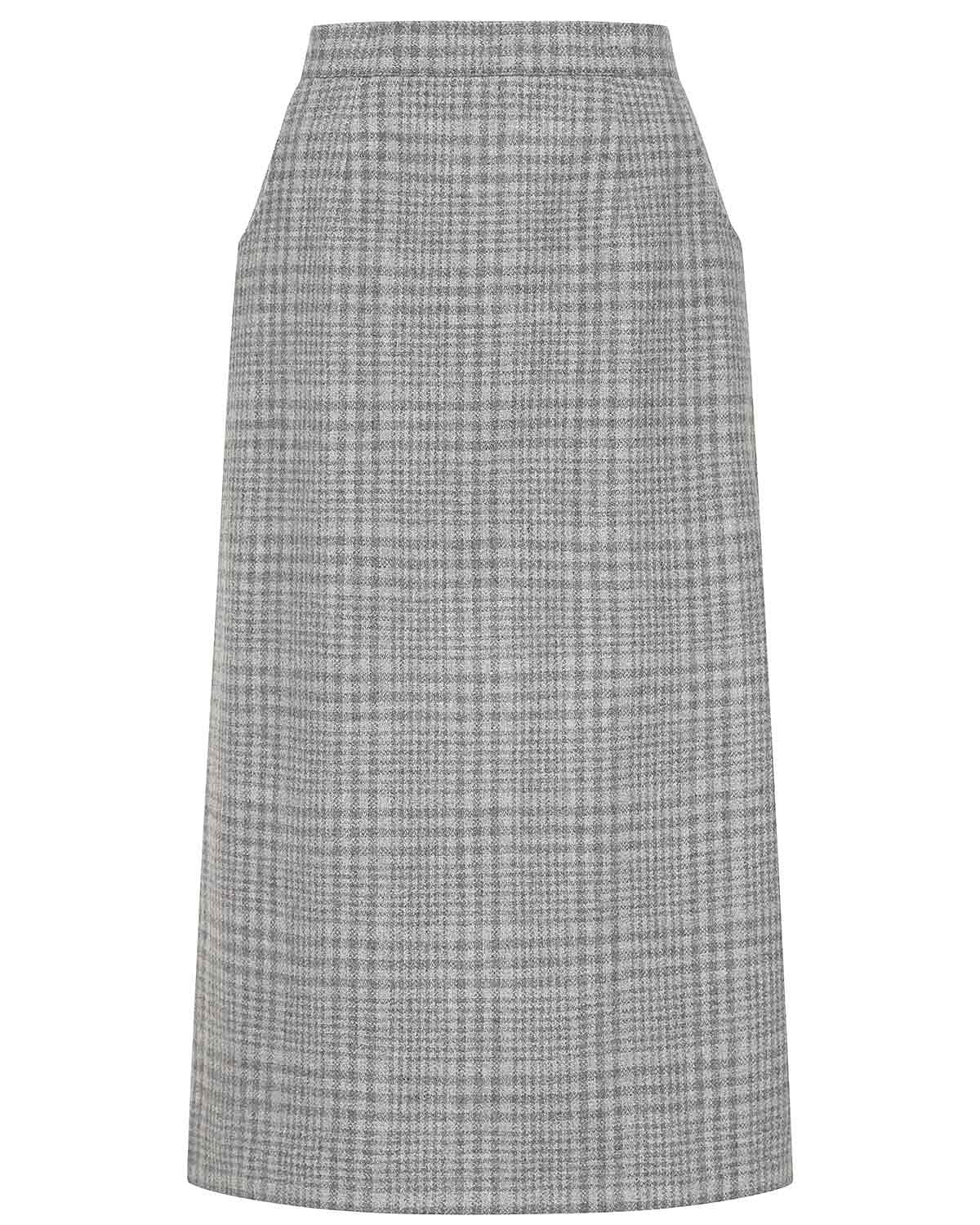 Glendale Checked Wool Blend Skirt - Image 3 - The Classic Boutique