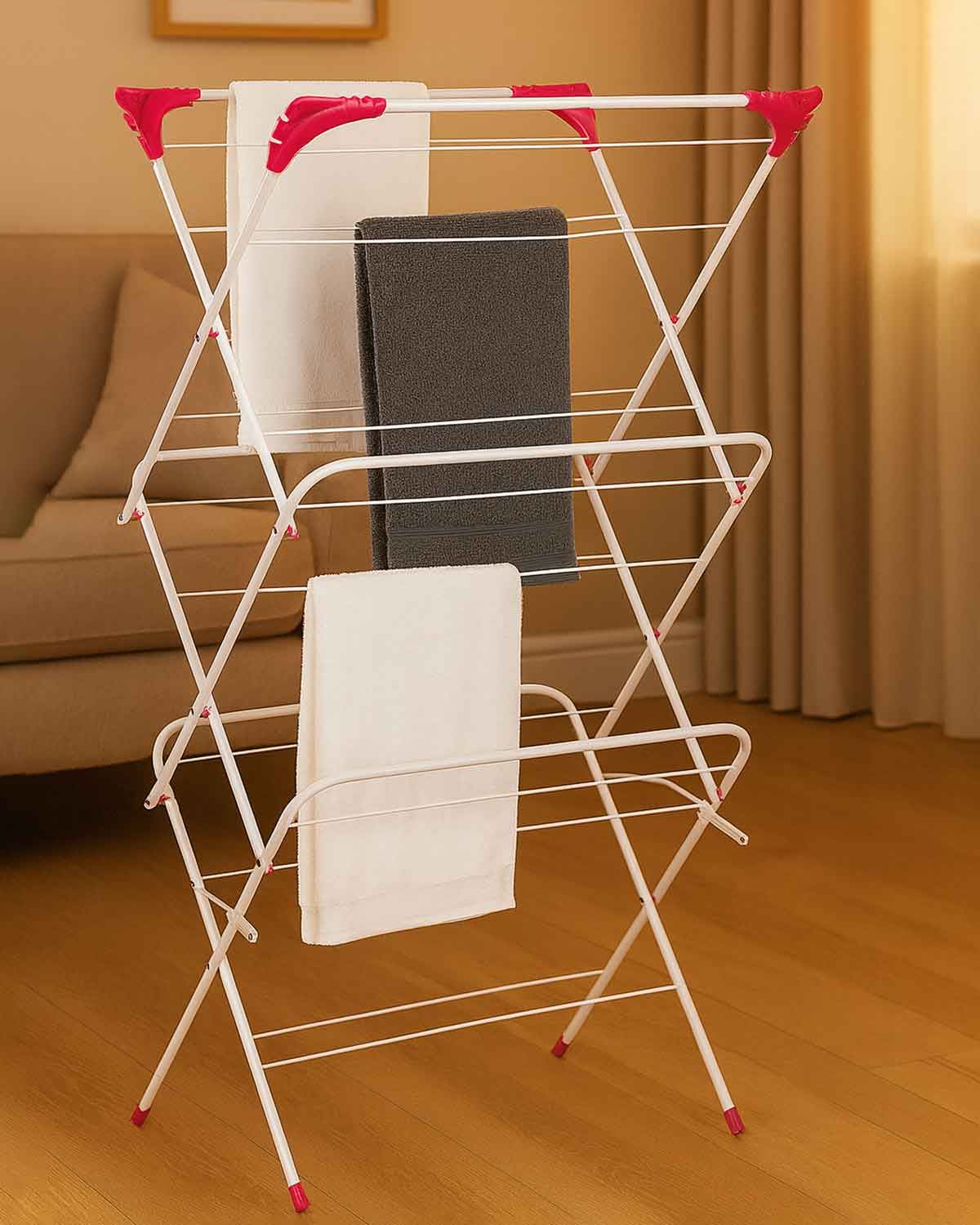 Kleeneze Three Tier Foldable Clothes Airer - Image 1 - The Classic Boutique