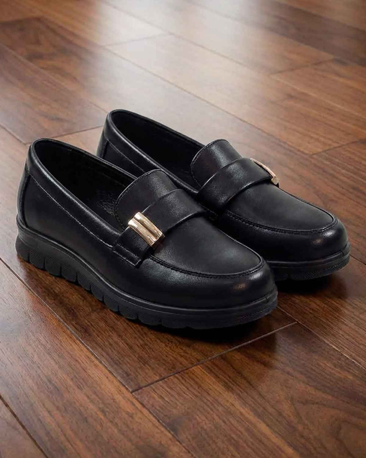 Lunar Slip On Salma Ladies Shoe - Black - Image 1 - The Classic Boutique