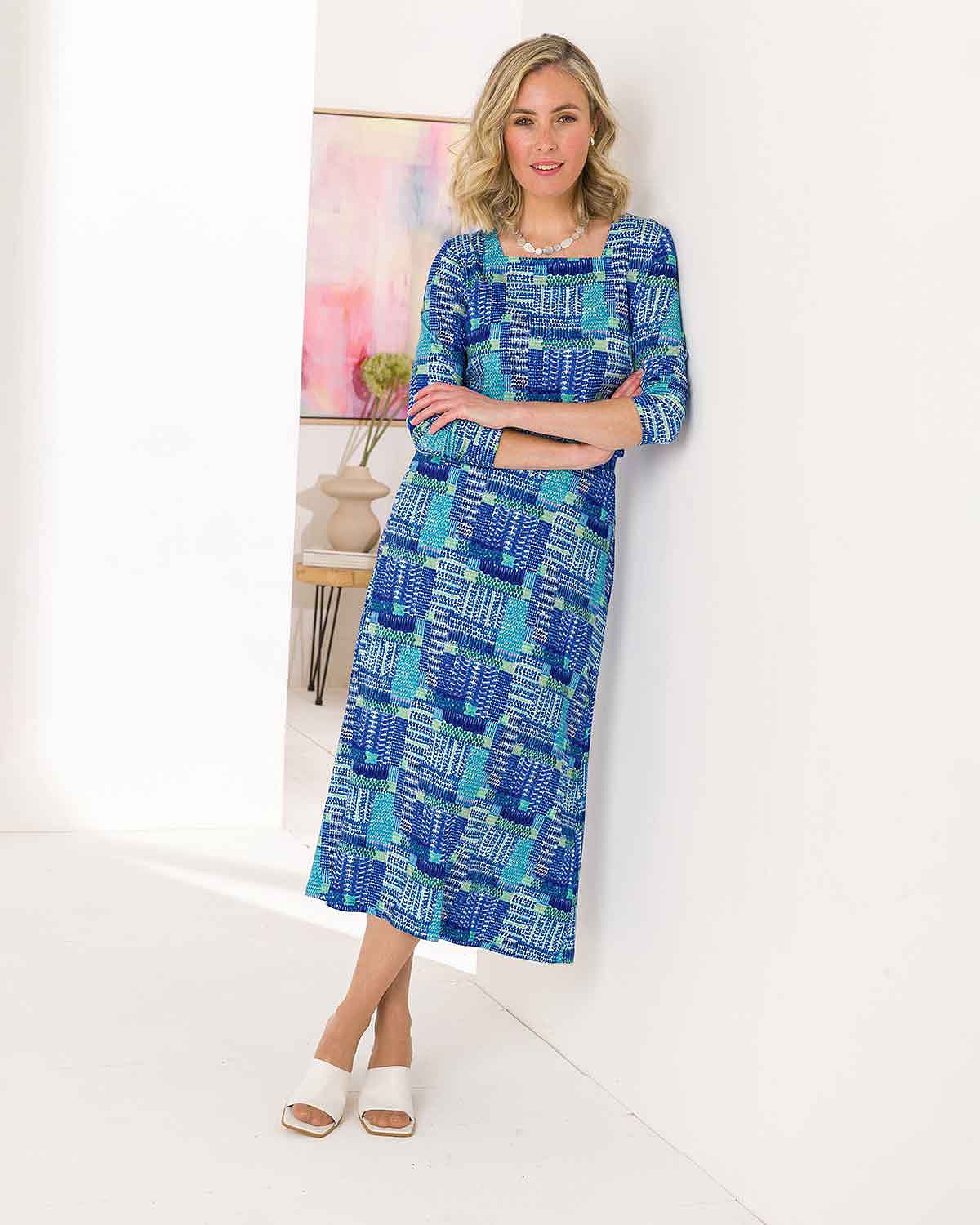 Leila Patterned Viscose Pull On Lined Skirt - Image 4 - The Classic Boutique