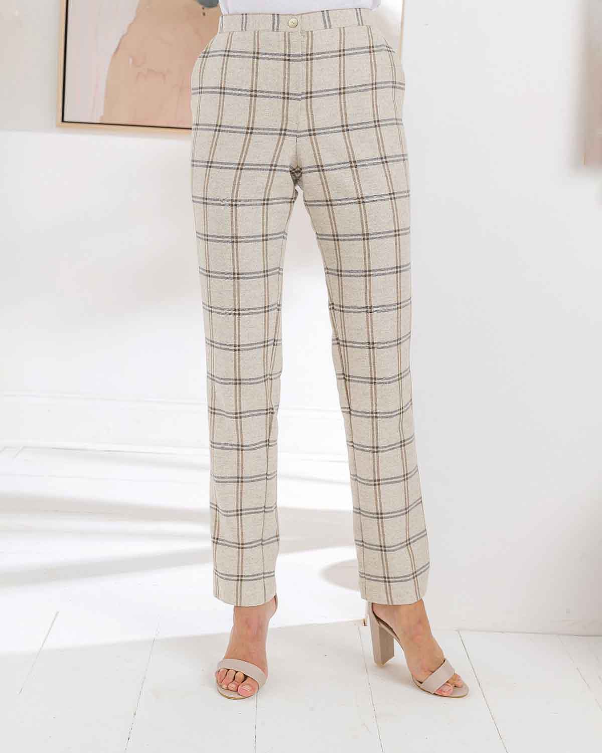 Embleton Checked Wool Blend Trousers - Image 1 - The Classic Boutique