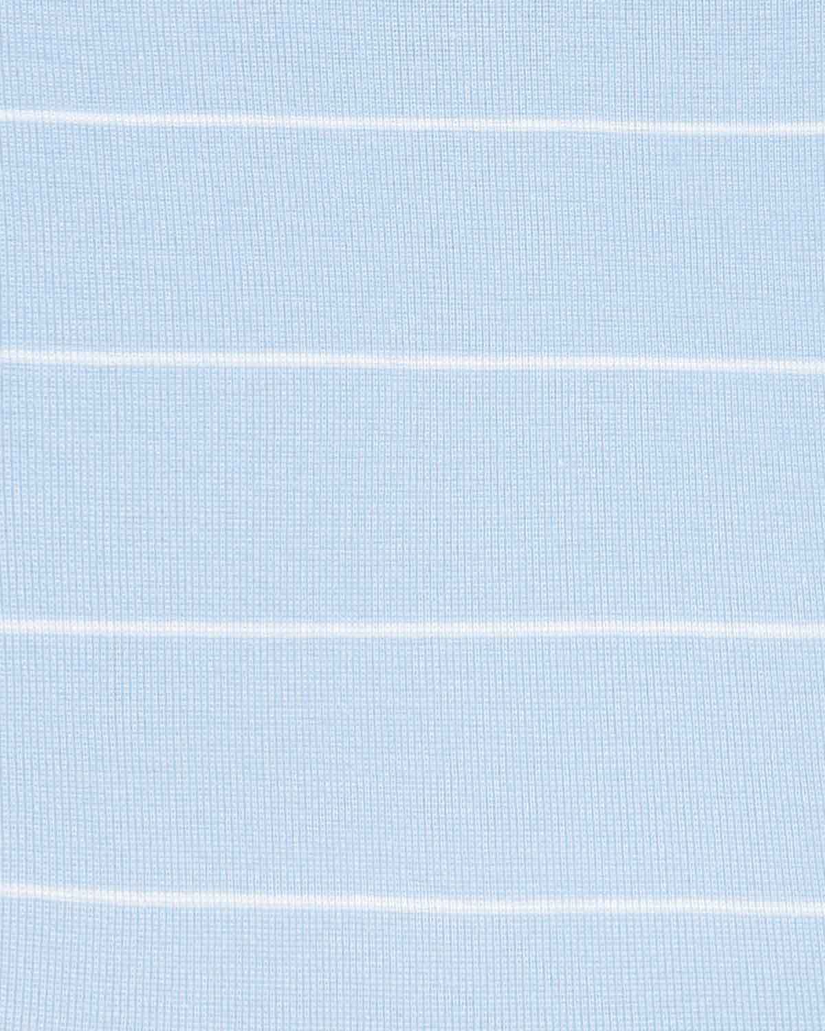Sarah Striped Long Sleeve Cotton Polo Top - Blue - Image 4 - The Classic Boutique