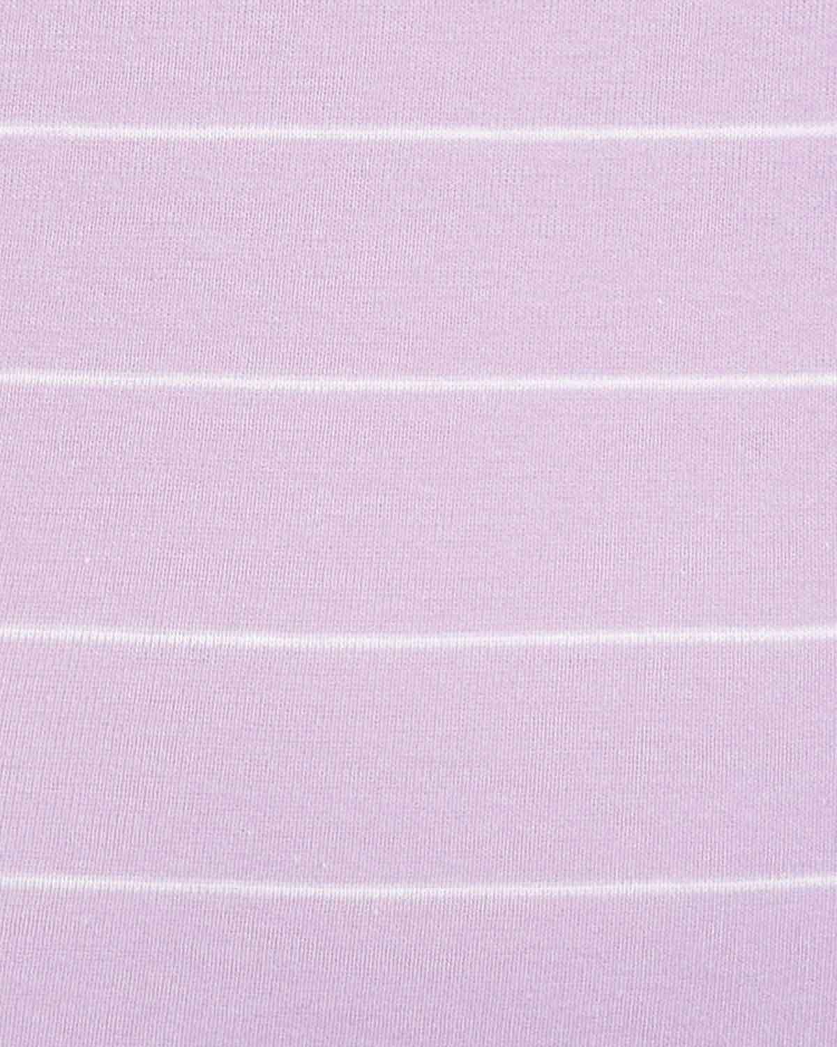 Sarah Striped Long Sleeve Cotton Polo Top - Lilac - Image 5 - The Classic Boutique