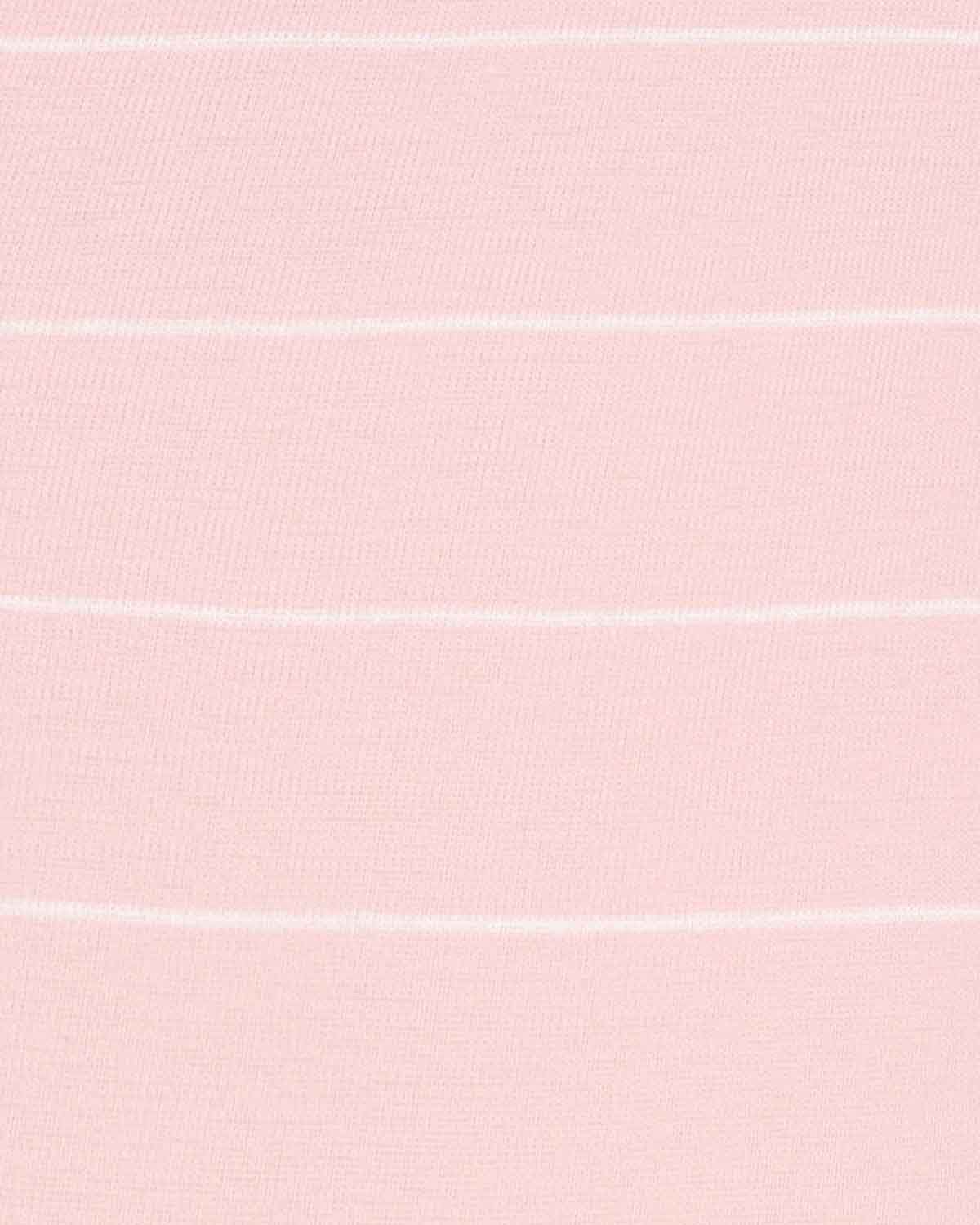 Sarah Striped Long Sleeve Cotton Polo Top - Pink - Image 4 - The Classic Boutique