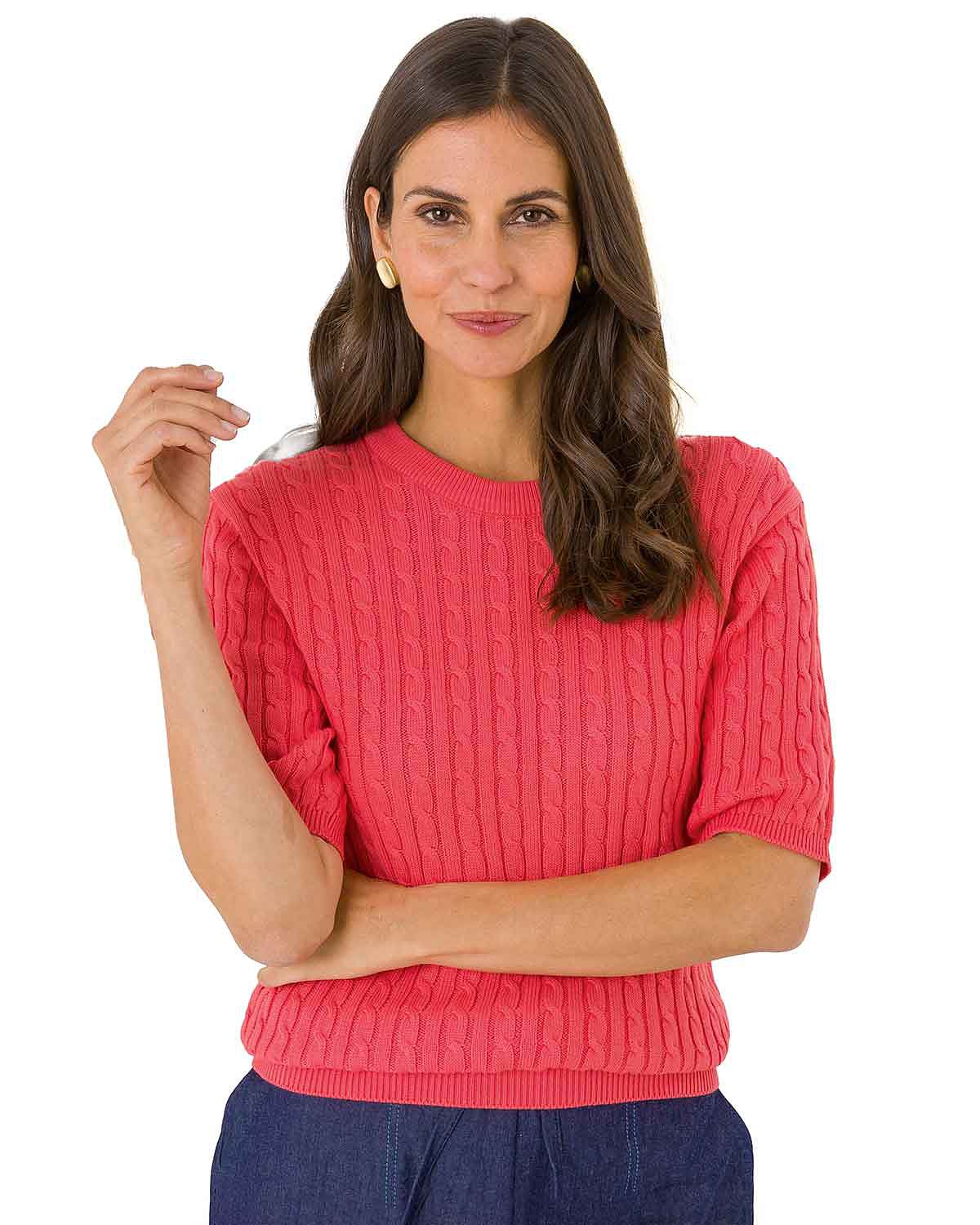 Gracie Cable Knit Pure Cotton Sweater - Image 1 - The Classic Boutique