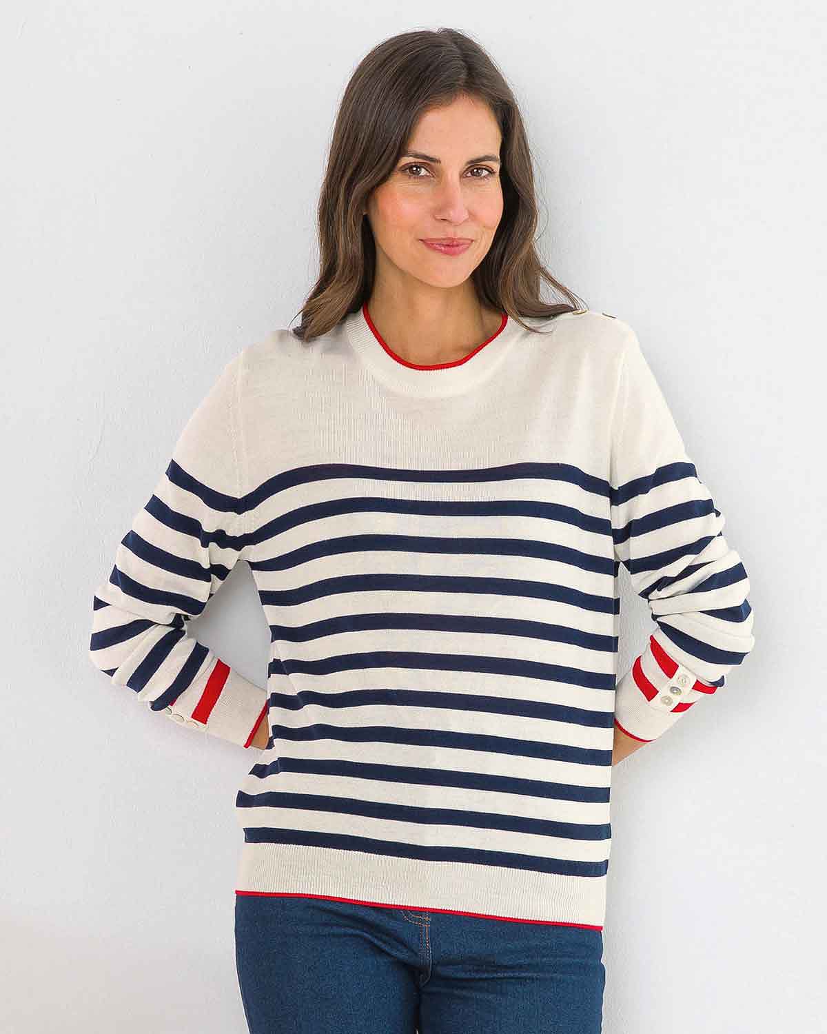 Wool Mix Cora Striped Jumper - Image 1 - The Classic Boutique