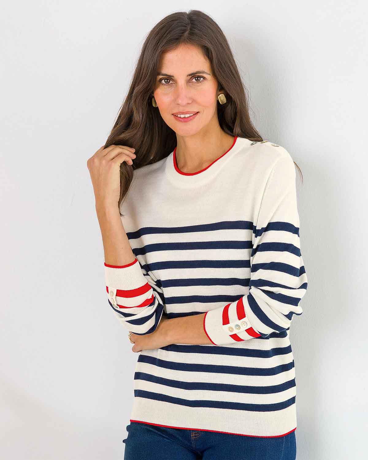 Wool Mix Cora Striped Jumper - Image 2 - The Classic Boutique