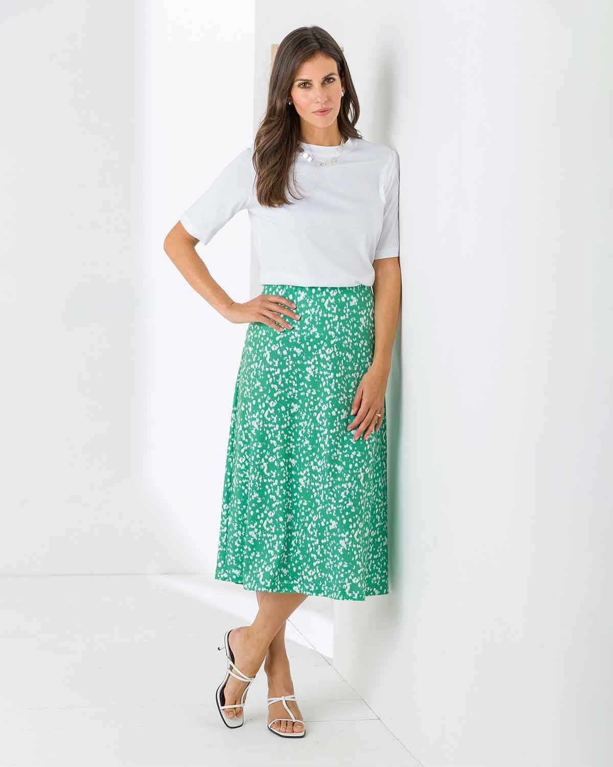 Jardino Patterned Pull On Skirt - Image 1 - The Classic Boutique